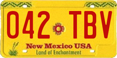 NM license plate 042TBV