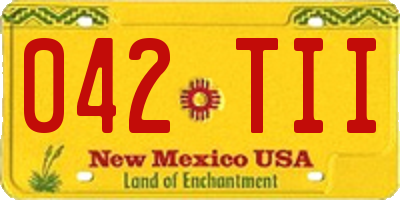 NM license plate 042TII