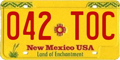 NM license plate 042TOC