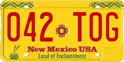 NM license plate 042TOG