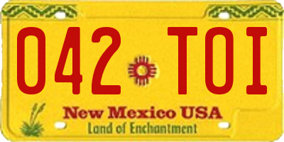 NM license plate 042TOI