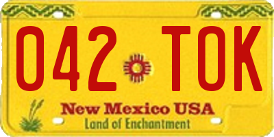 NM license plate 042TOK