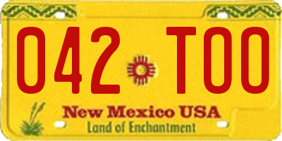 NM license plate 042TOO