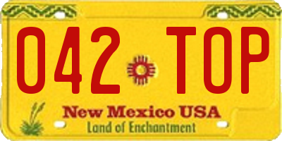 NM license plate 042TOP
