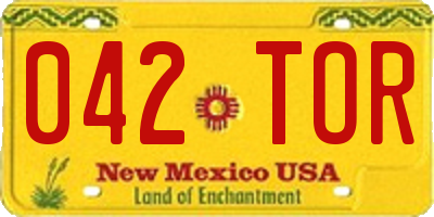 NM license plate 042TOR