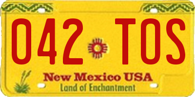 NM license plate 042TOS