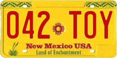 NM license plate 042TOY
