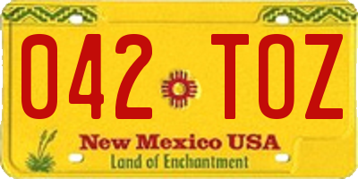 NM license plate 042TOZ