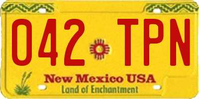 NM license plate 042TPN
