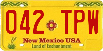 NM license plate 042TPW