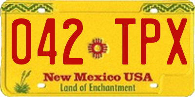 NM license plate 042TPX