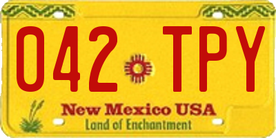 NM license plate 042TPY