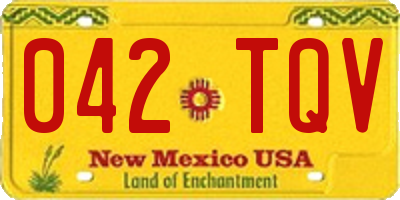 NM license plate 042TQV