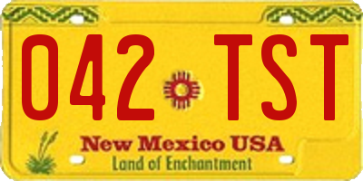 NM license plate 042TST