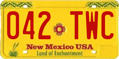 NM license plate 042TWC