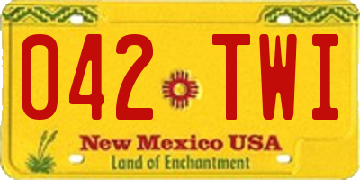 NM license plate 042TWI