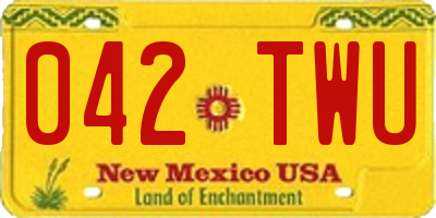 NM license plate 042TWU