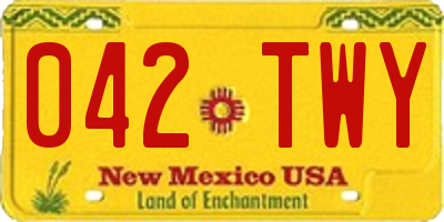 NM license plate 042TWY