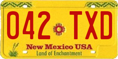 NM license plate 042TXD