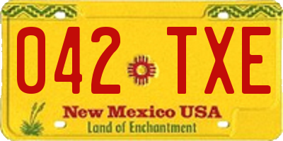 NM license plate 042TXE