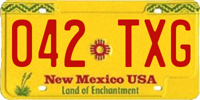 NM license plate 042TXG