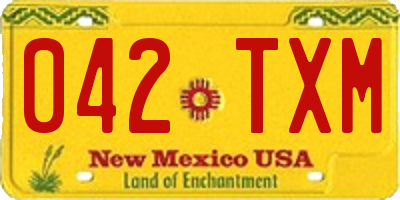 NM license plate 042TXM