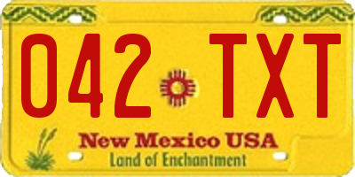 NM license plate 042TXT