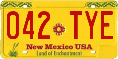NM license plate 042TYE