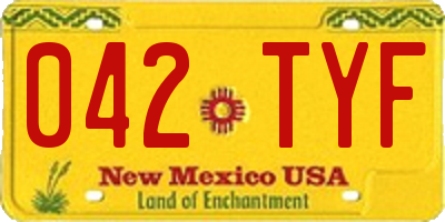 NM license plate 042TYF