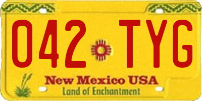 NM license plate 042TYG
