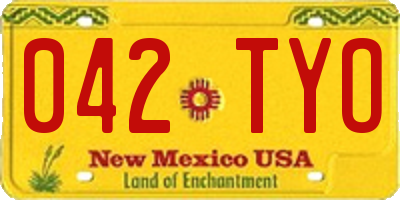 NM license plate 042TYO