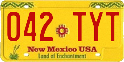 NM license plate 042TYT
