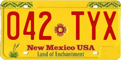 NM license plate 042TYX