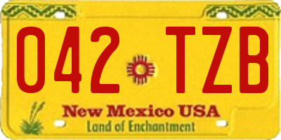 NM license plate 042TZB