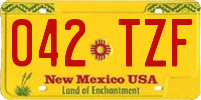 NM license plate 042TZF