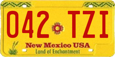 NM license plate 042TZI