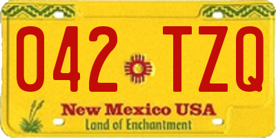 NM license plate 042TZQ