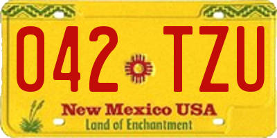 NM license plate 042TZU