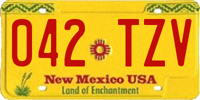 NM license plate 042TZV