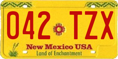 NM license plate 042TZX