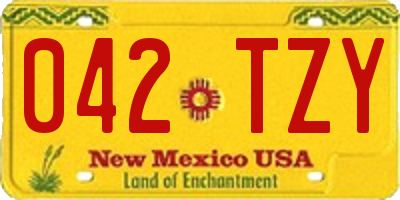 NM license plate 042TZY