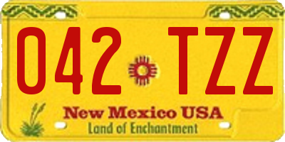 NM license plate 042TZZ