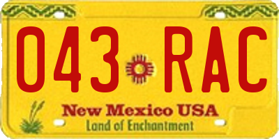 NM license plate 043RAC