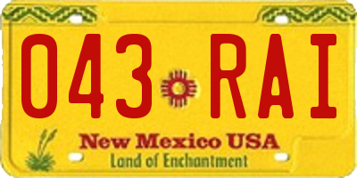 NM license plate 043RAI