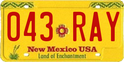 NM license plate 043RAY