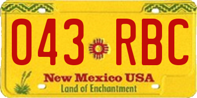 NM license plate 043RBC