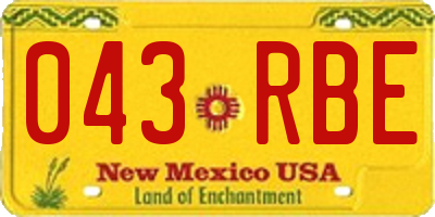 NM license plate 043RBE