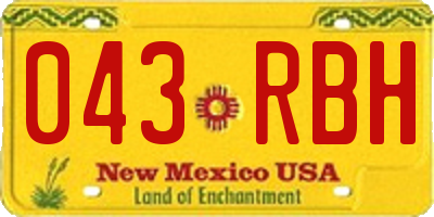 NM license plate 043RBH