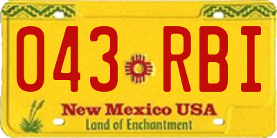 NM license plate 043RBI