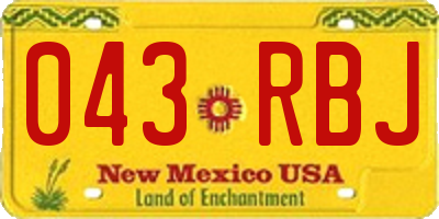 NM license plate 043RBJ